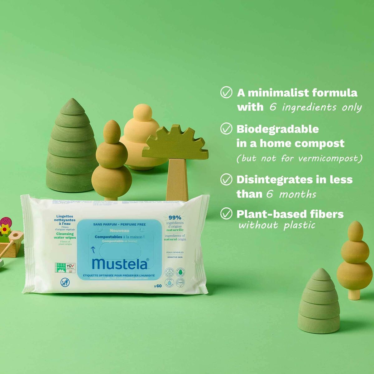 Törlőkendők Mustela Niño 60 ml